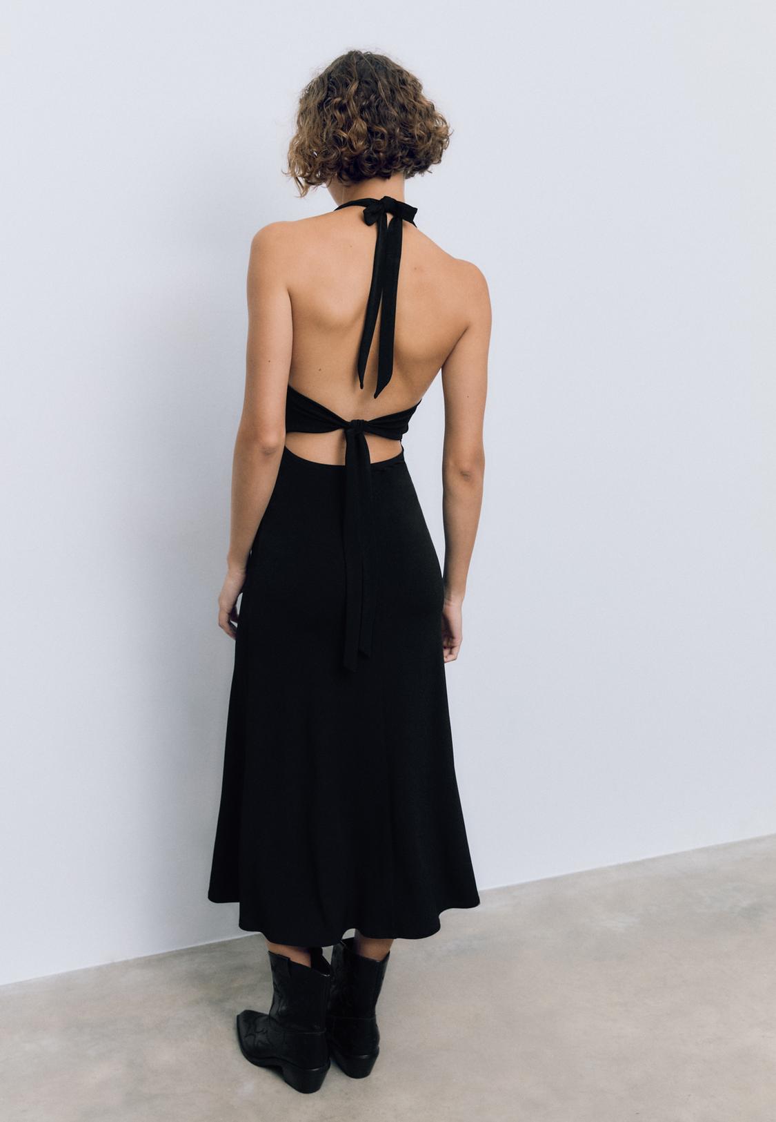 Vestido midi nudo espalda