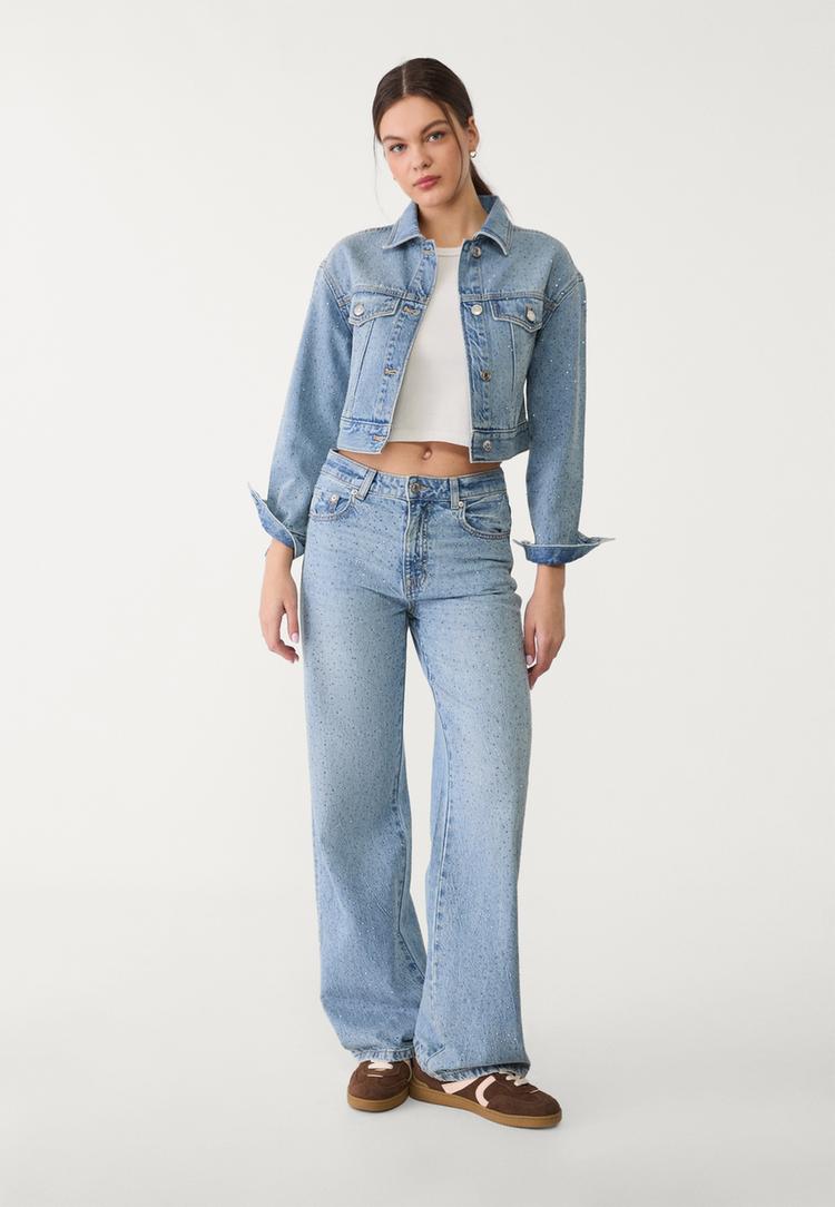 cazadora denim brillos