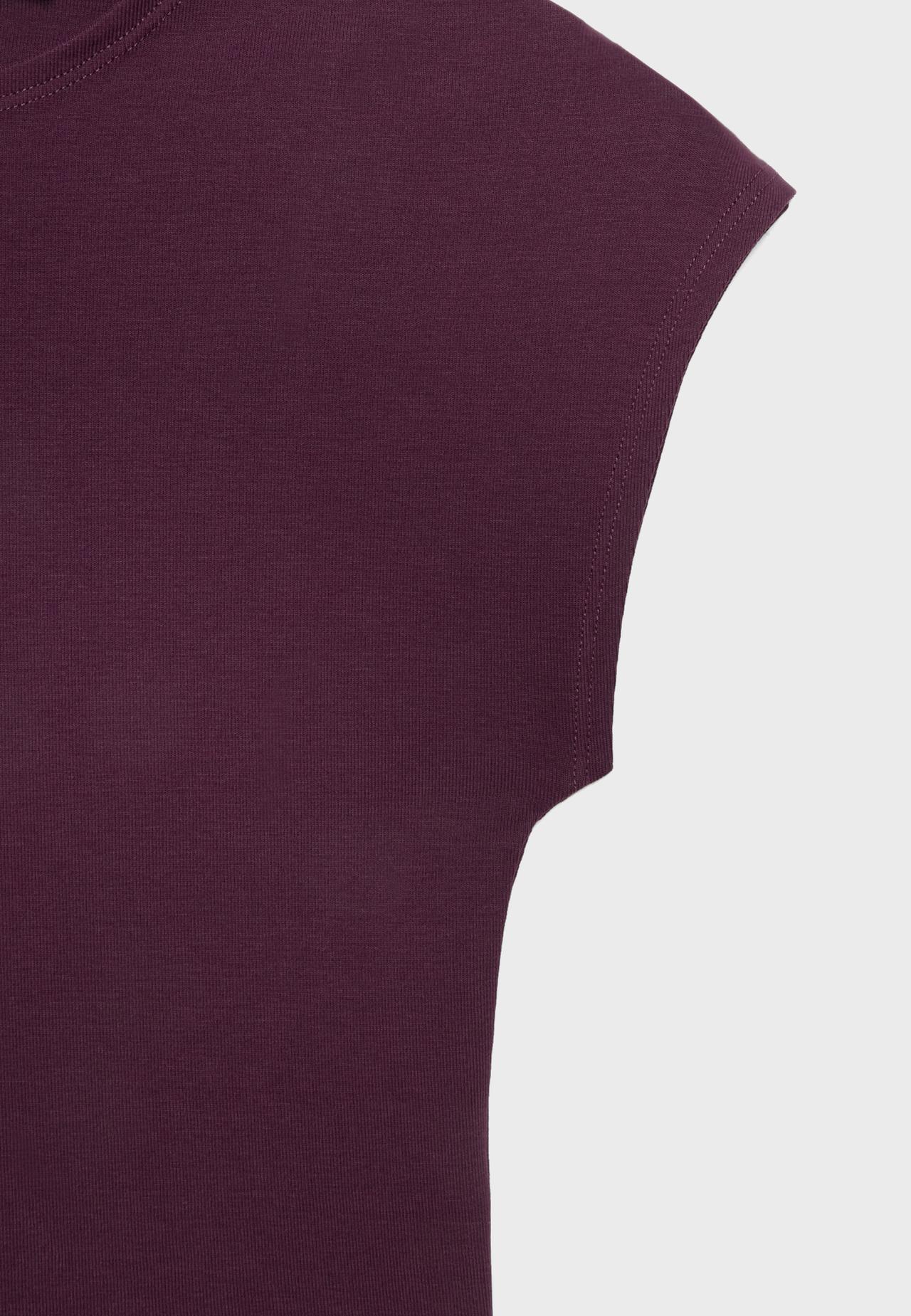 Cropped cap sleeve T-shirt — Purple