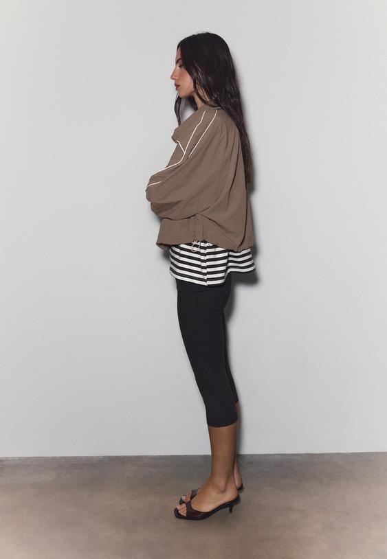 Stradivarius Blouson Technique Marron Xs