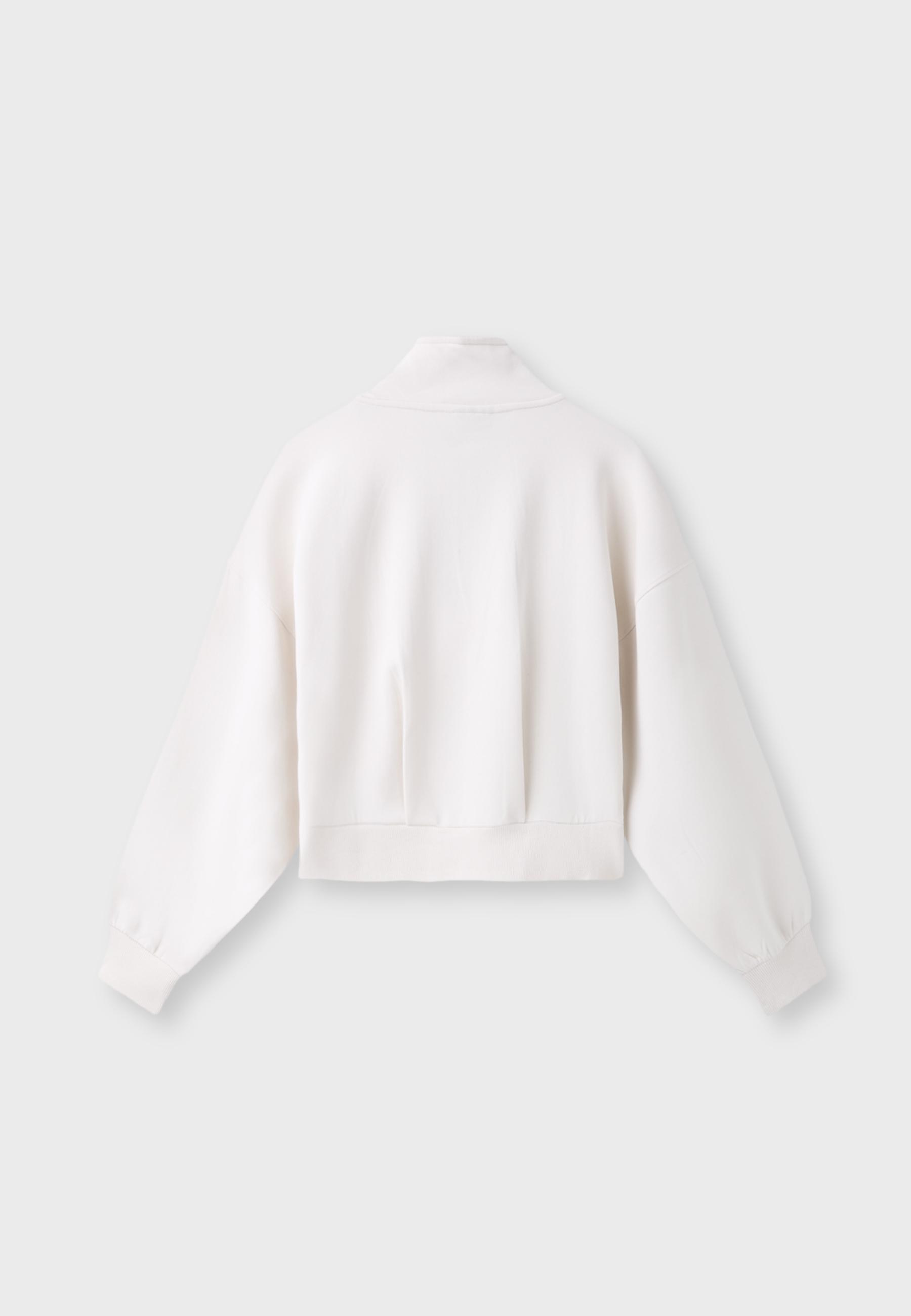 B10 Zip-up sweatshirt with collar — Vanilla