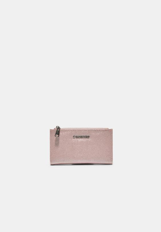Stradivarius Long Shimmery Card Holder Purse Pastel Pink Os