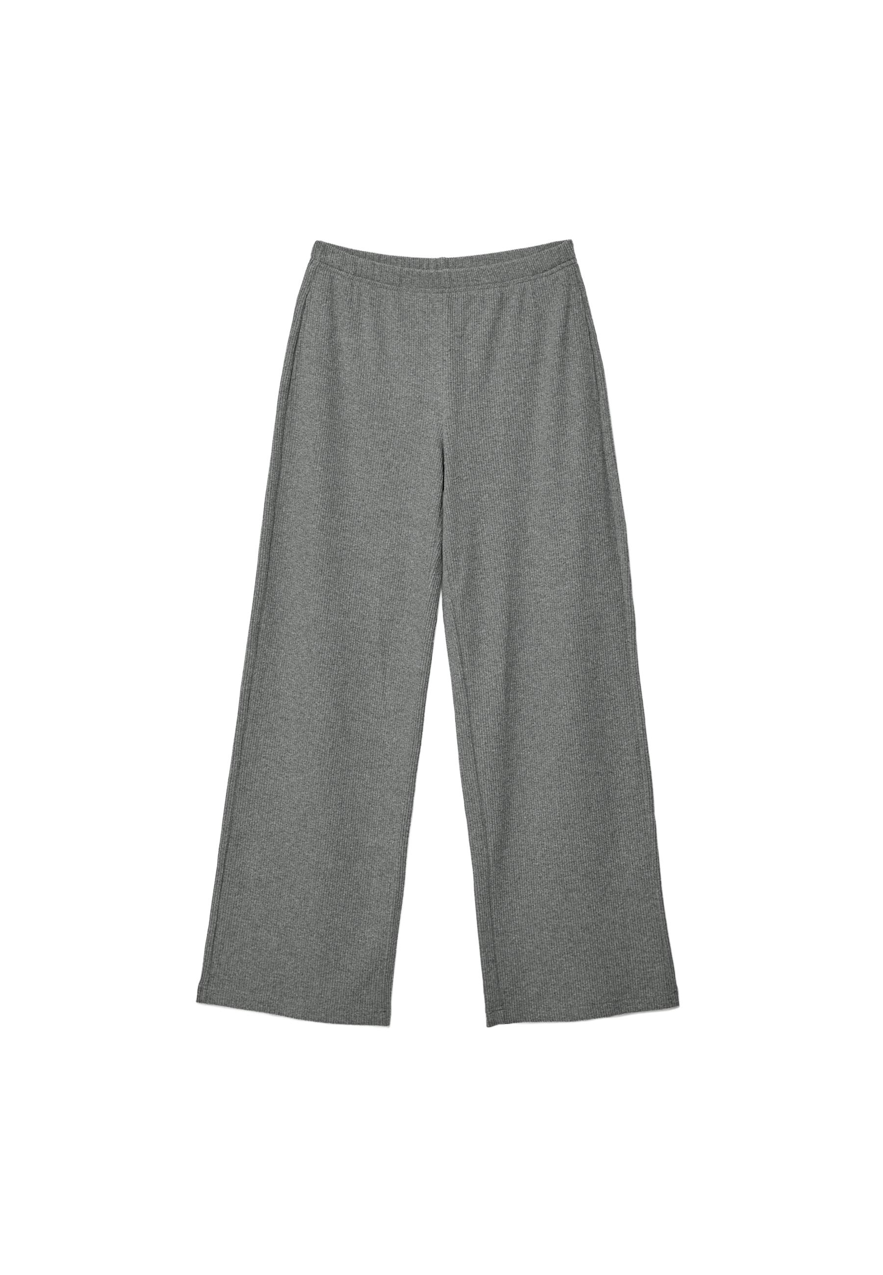 Long knit trousers — Dark grey