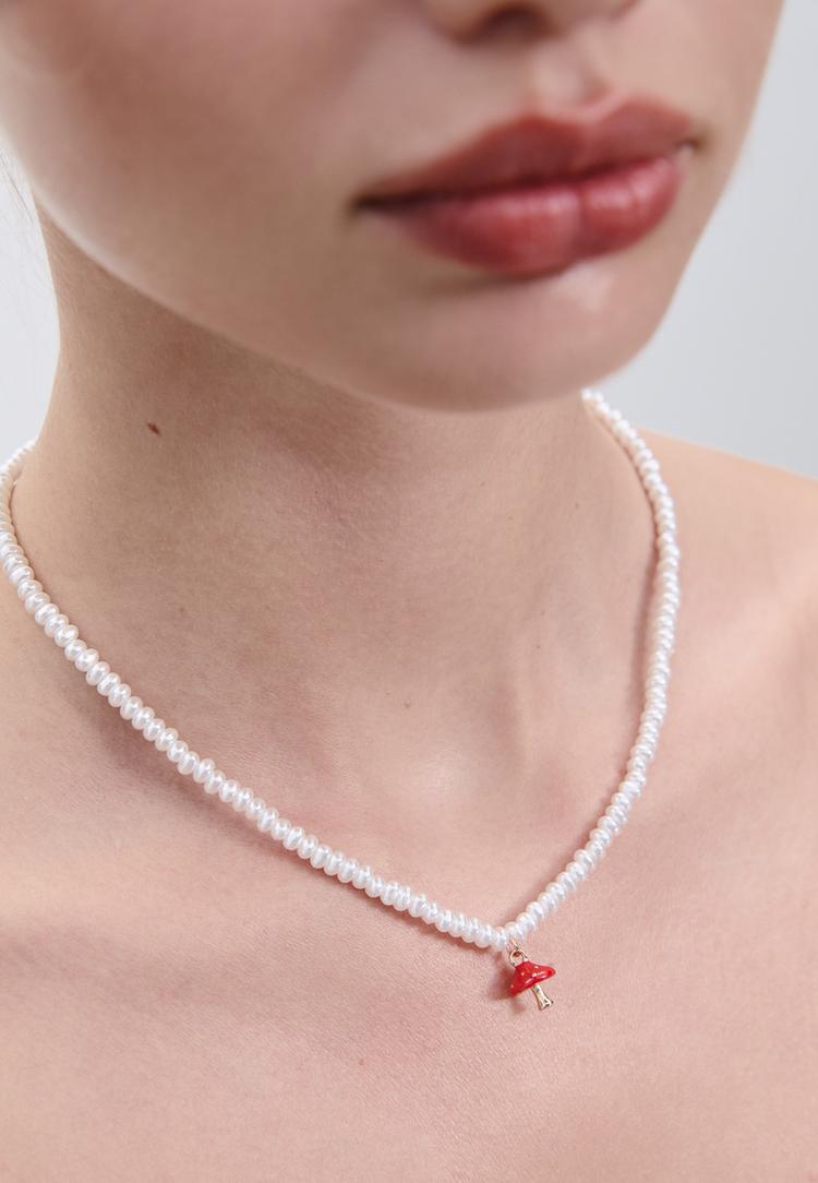 set 3 collares mushroom y flor