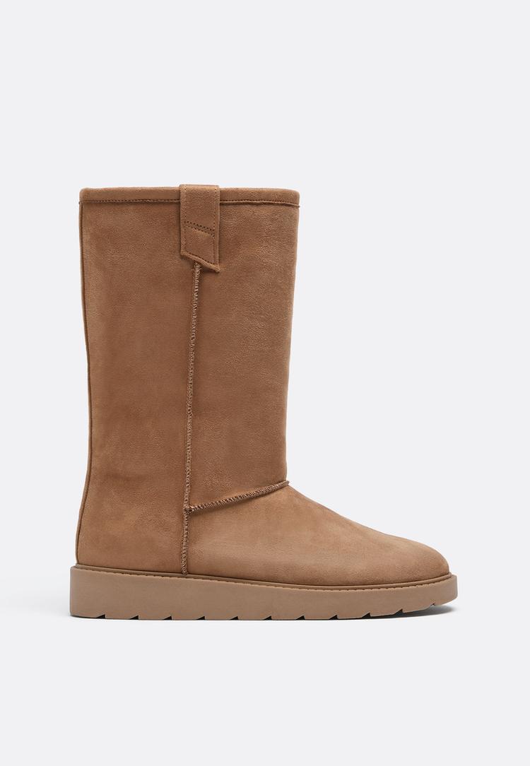 Stradivarius Cizme Joase Impermeabile Piele 36