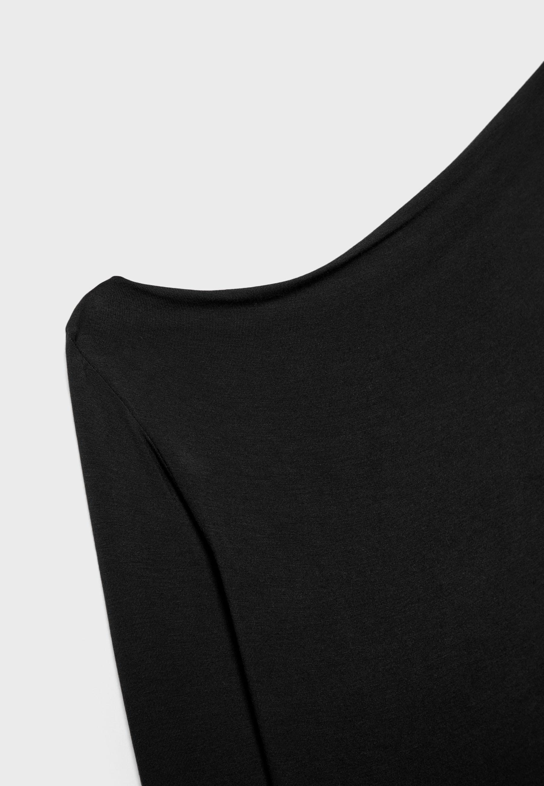 Asymmetrical neckline top — Black