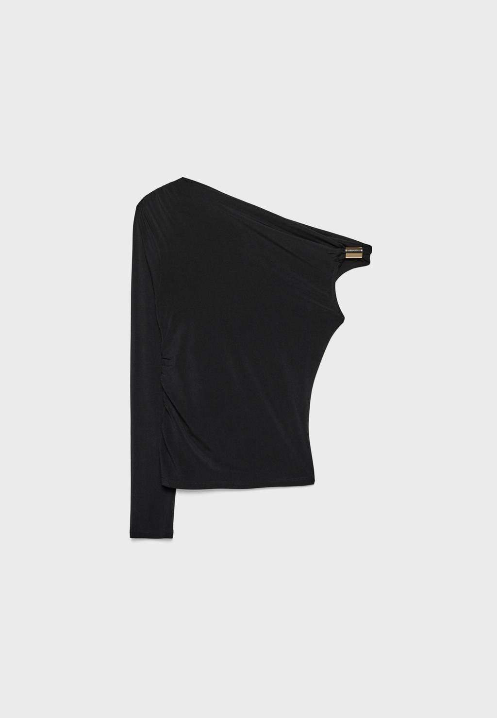 Top asymétrique à anneau métallique