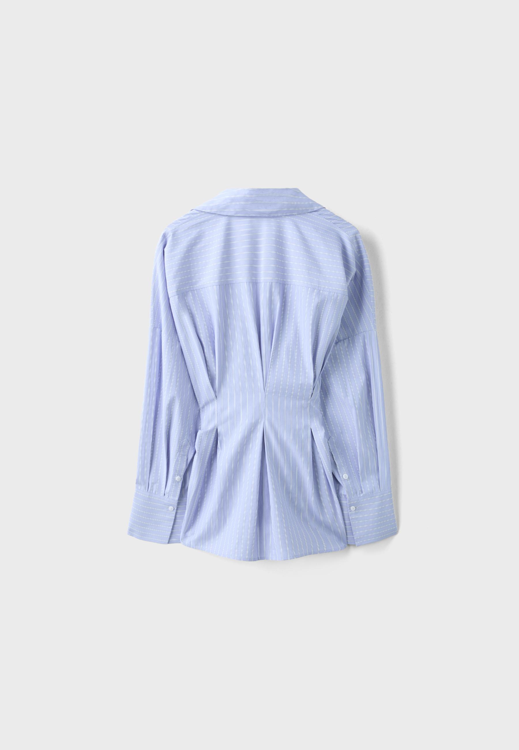 Pleated poplin shirt — Sky blue
