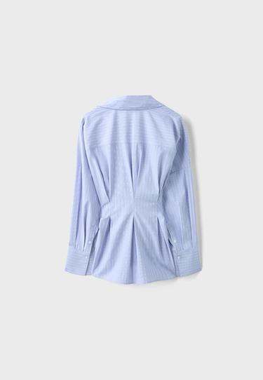 Pleated poplin shirt — Sky blue 8