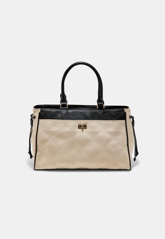 Stradivarius City Bag With Flap Ecru Os