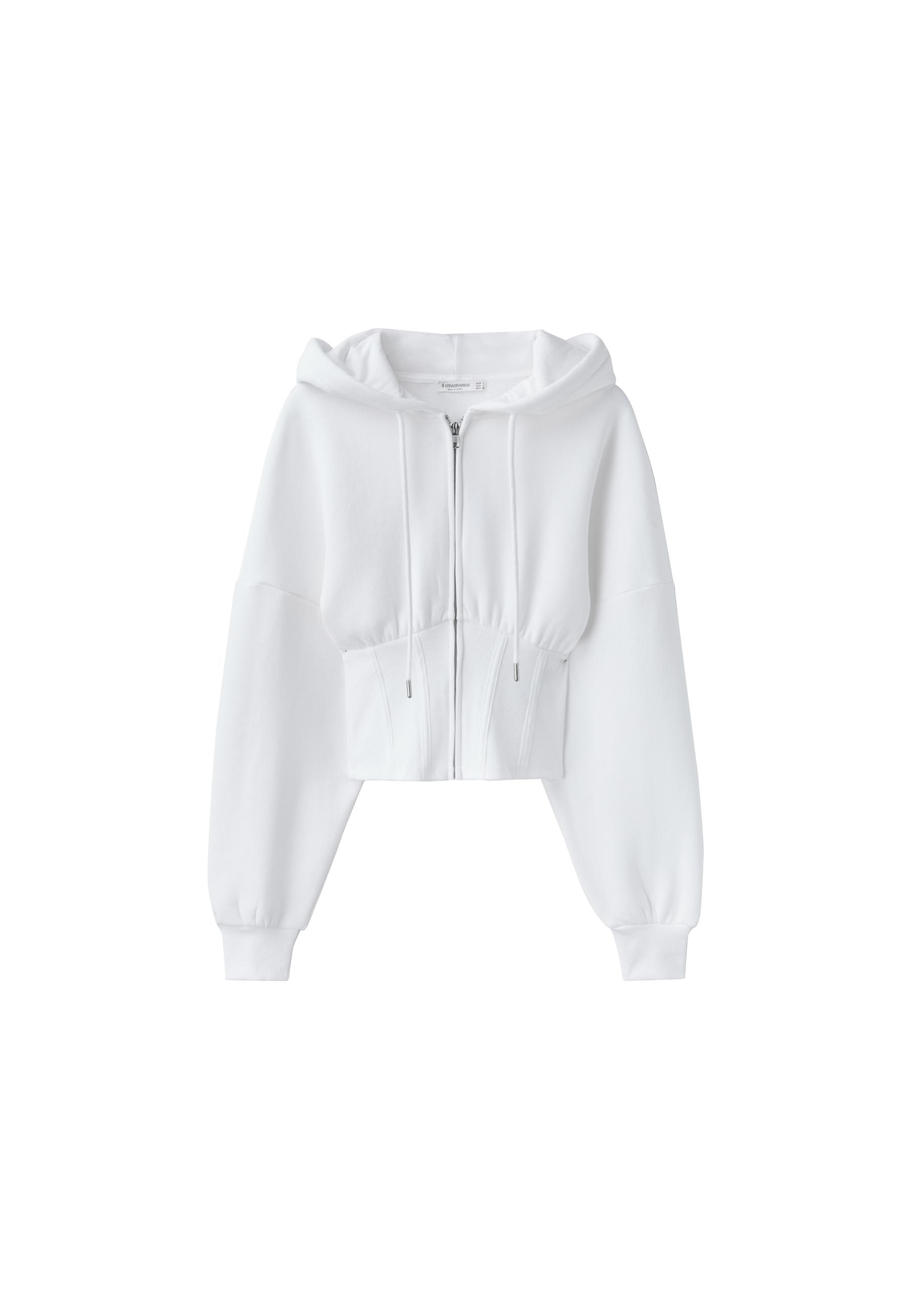 Corset-style hoodie — Ecru