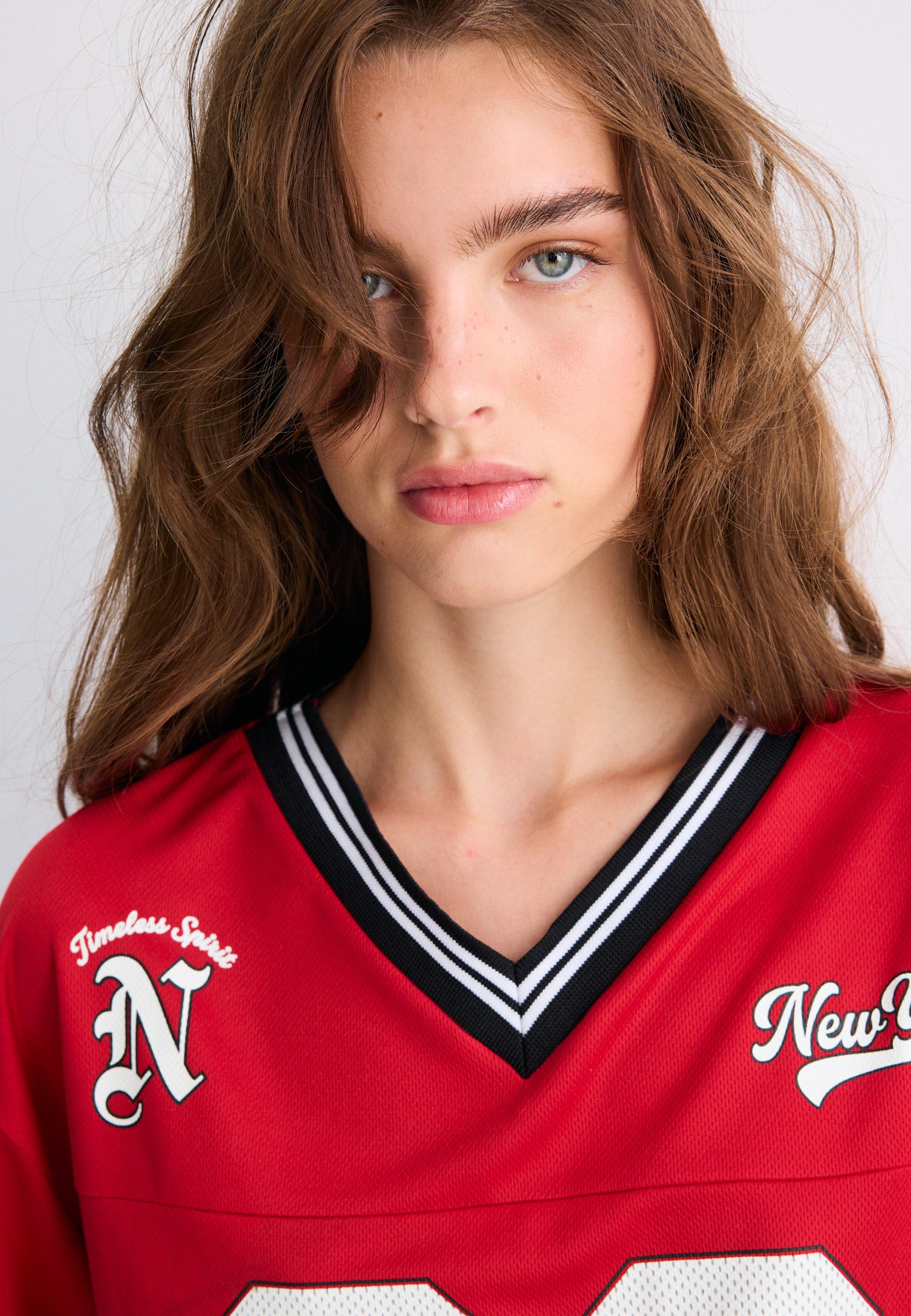 Maxi number T-shirt — Red