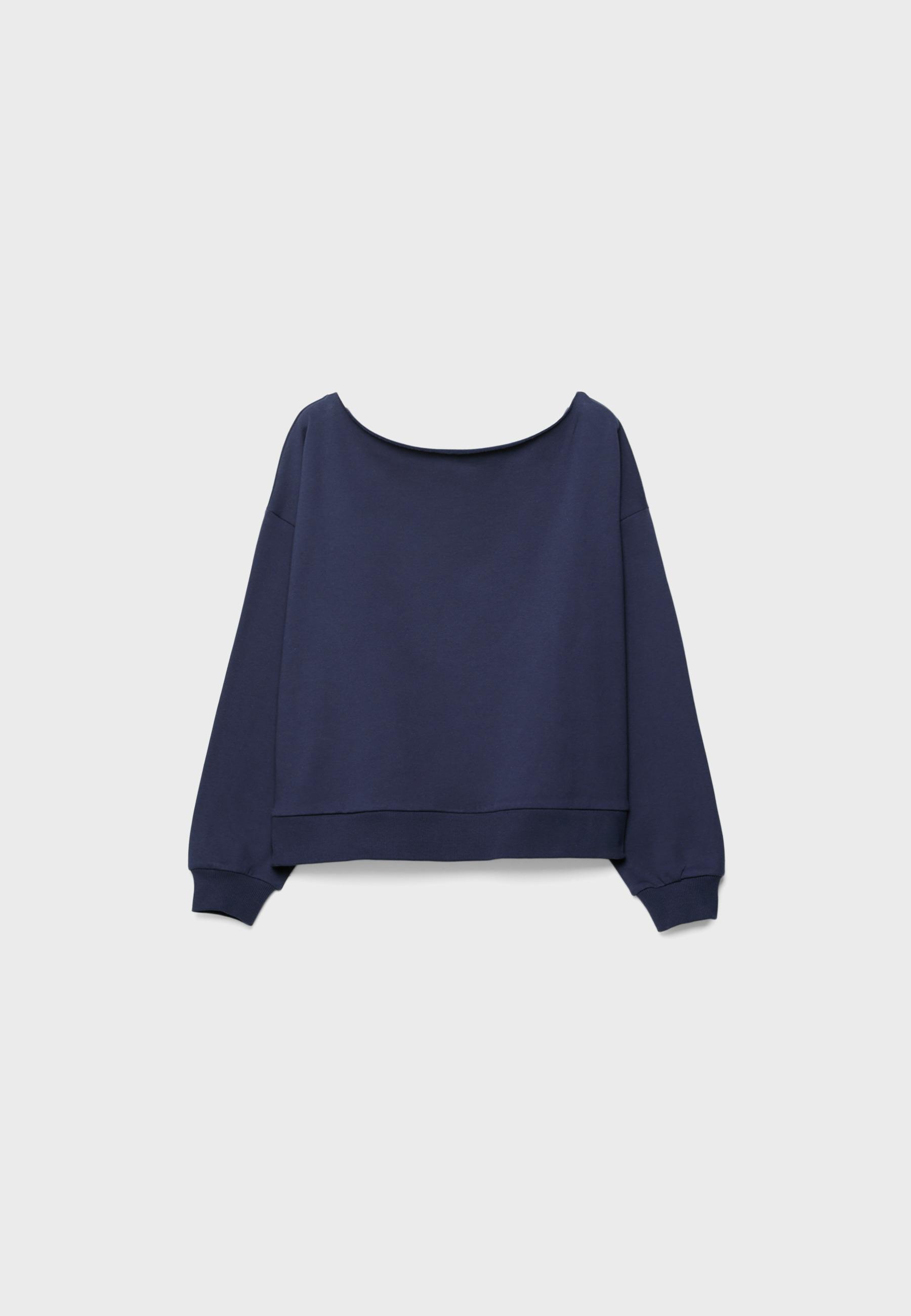 Basic off-the-shoulder sweatshirt — Dark blue