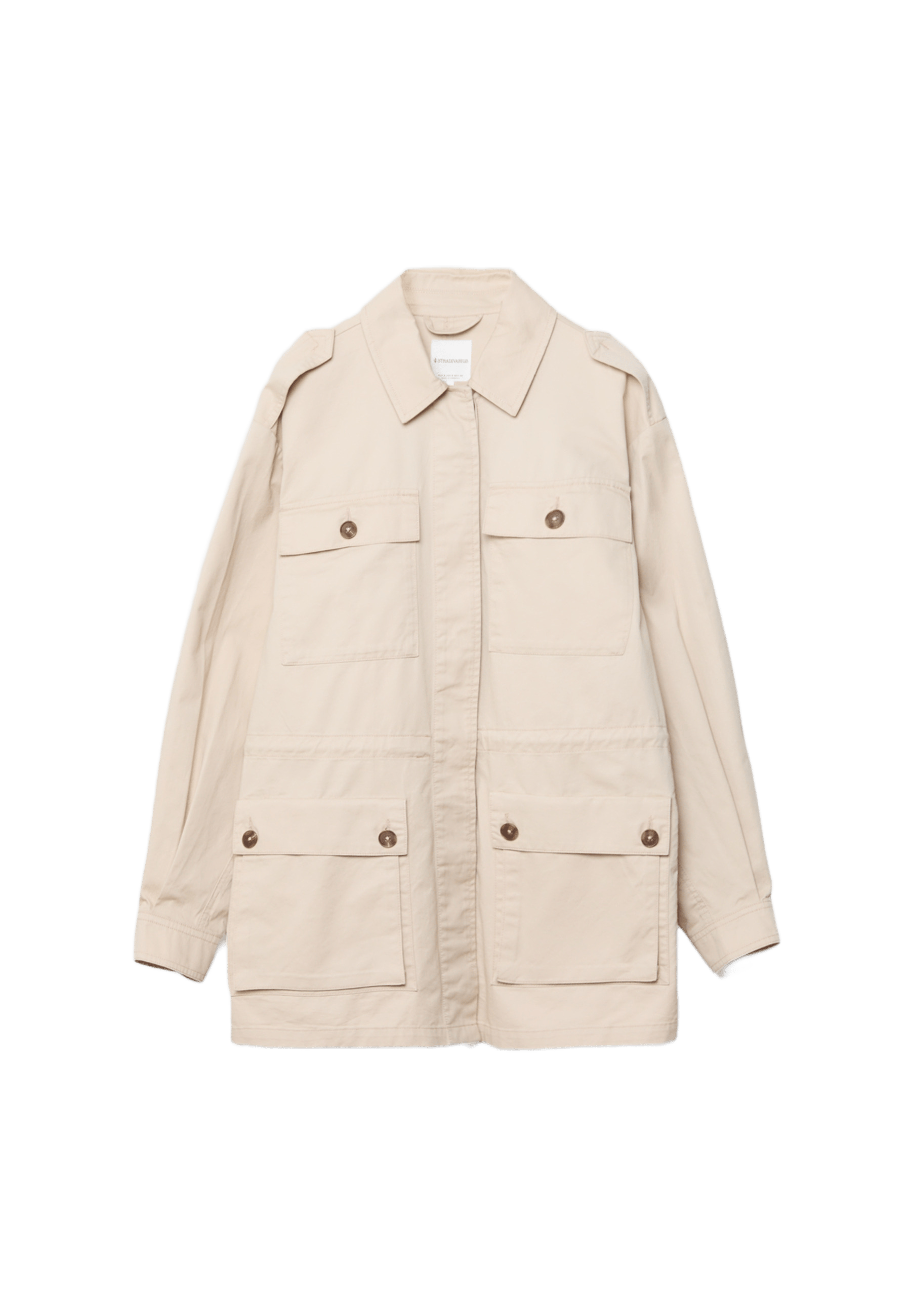 Cotton parka with pockets — Stone