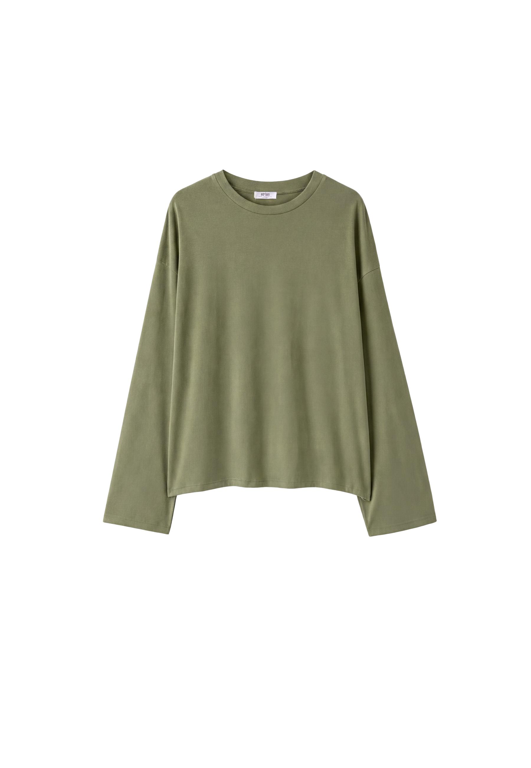 Boxy long sleeve T-shirt — Khaki