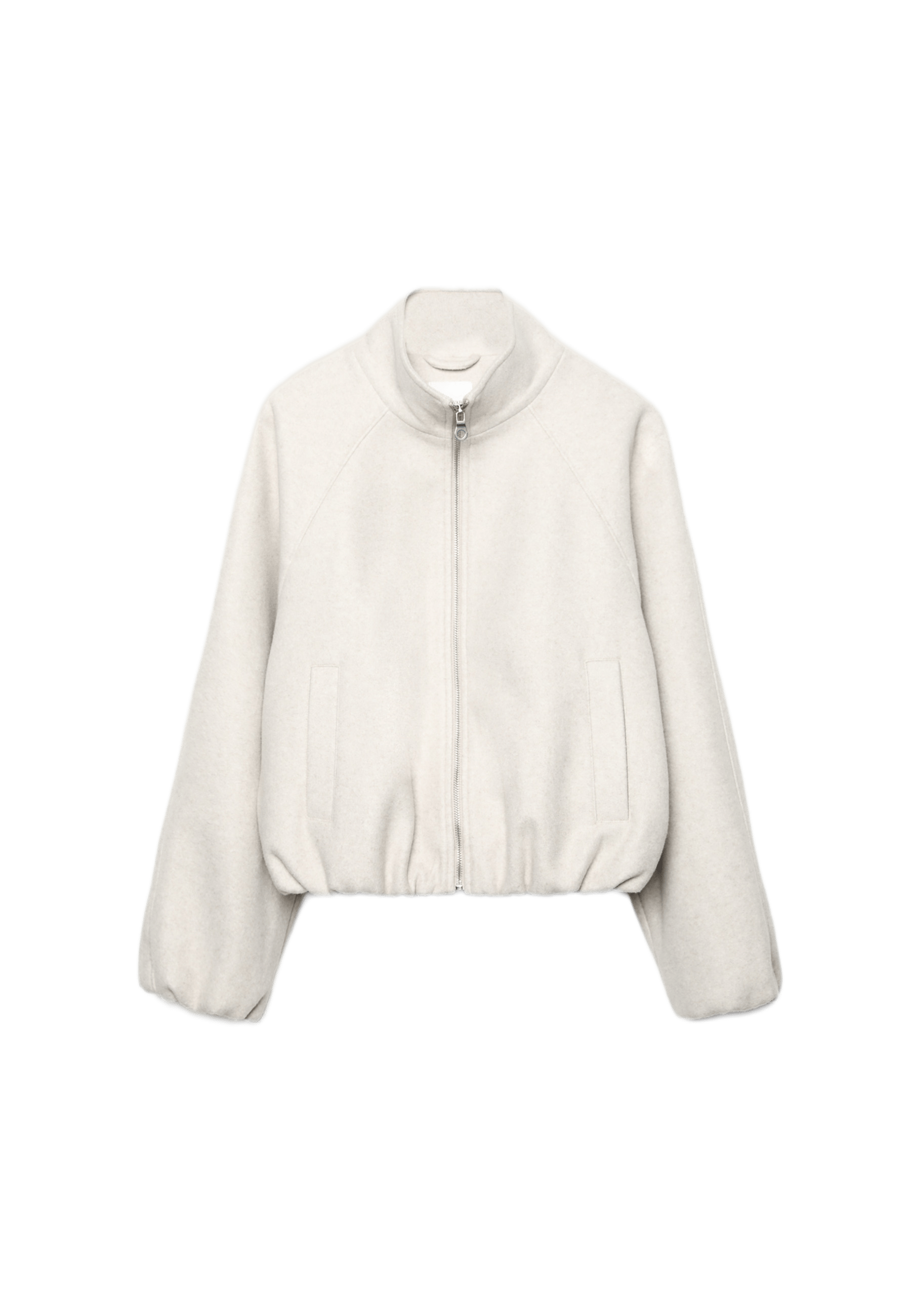 Soft-touch balloon bomber jacket — Ecru