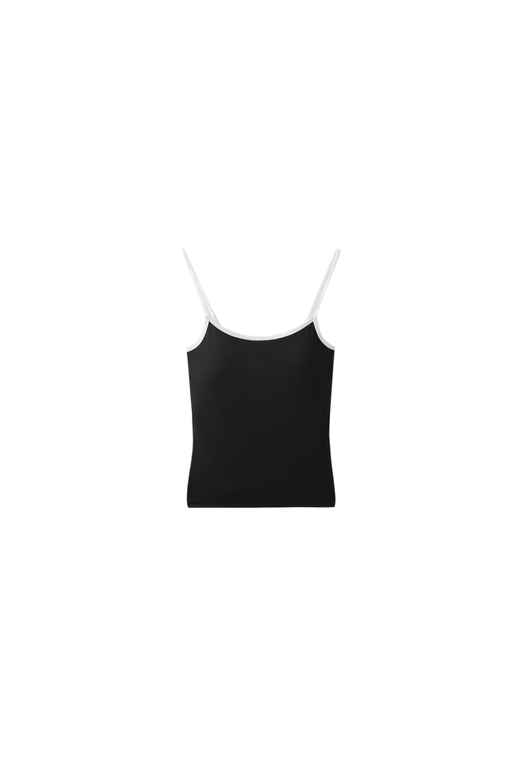 Polyamide strappy top with cups — Black