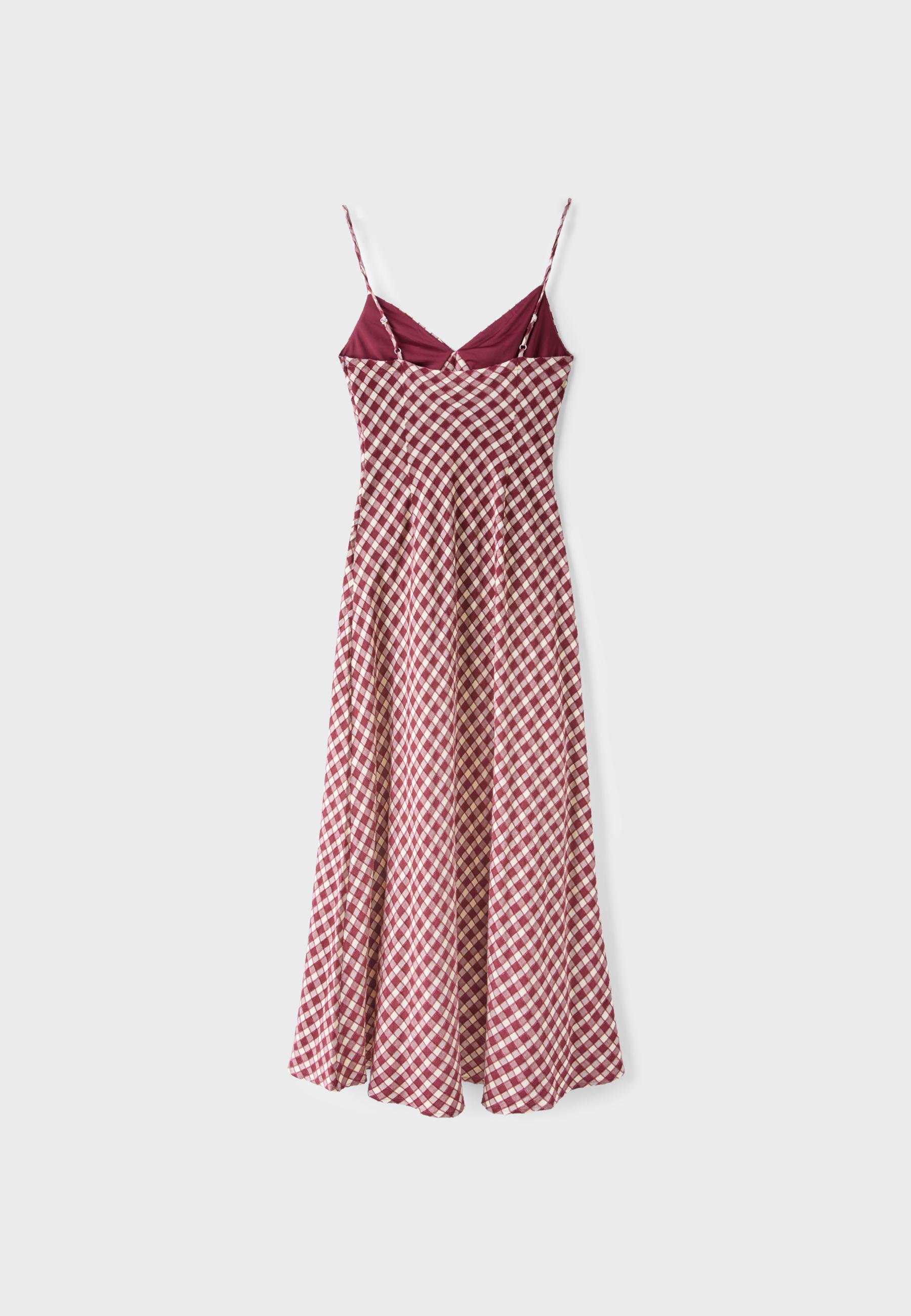Gingham midi dress — Purple