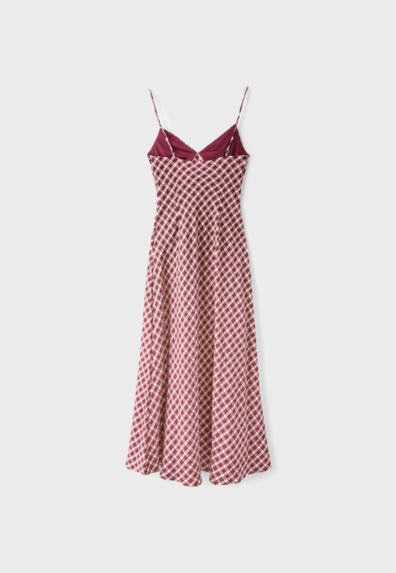 Gingham midi dress — Purple