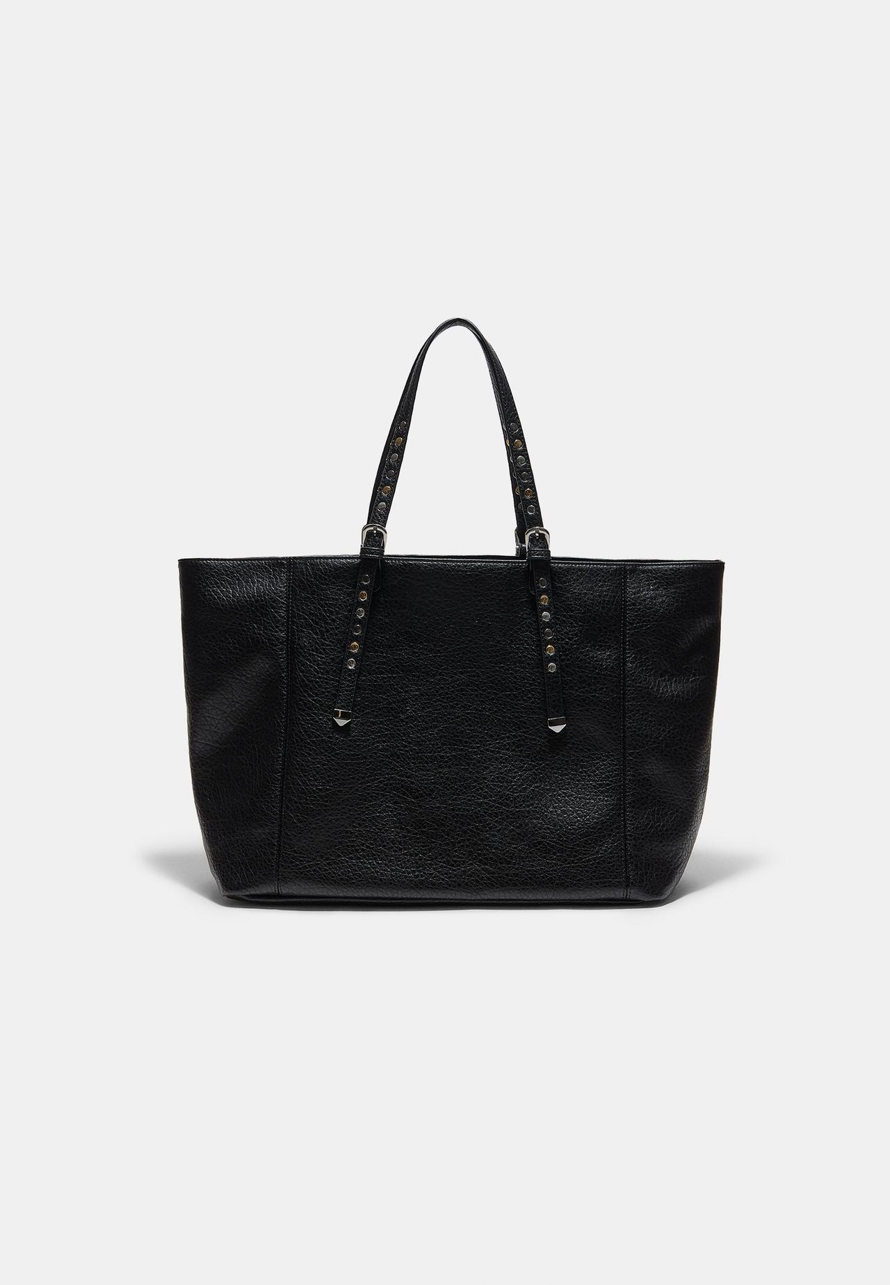 Studded handle shopper bag — Black