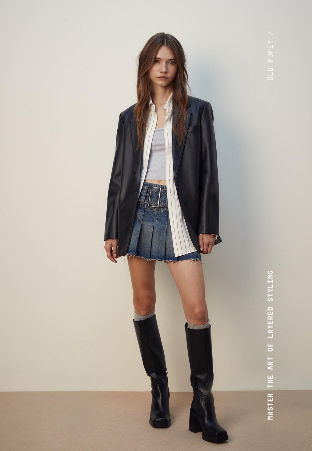 Americana regular fit efecto piel