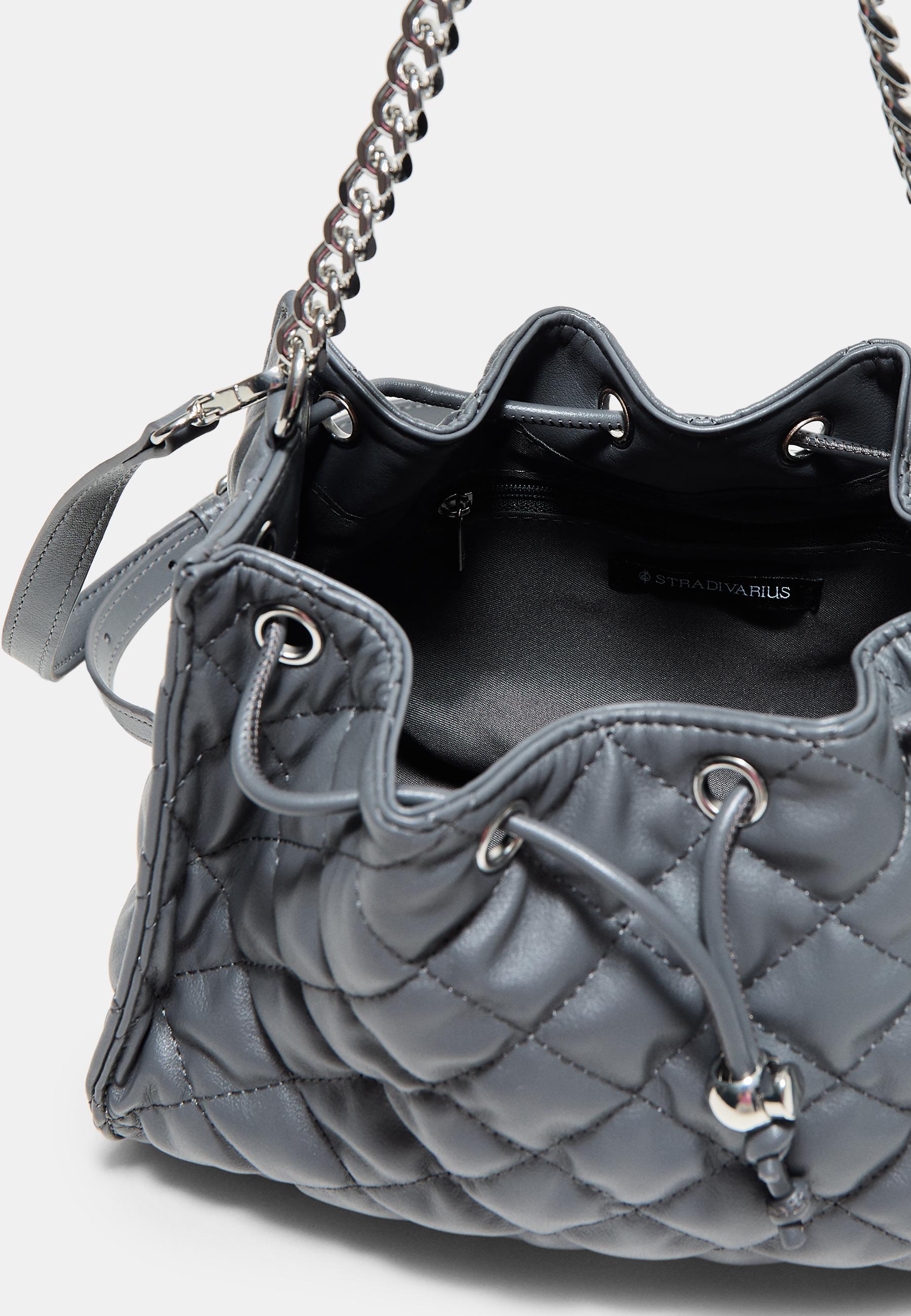 Quilted gathered shoulder bag — Dark grey (alternate view)