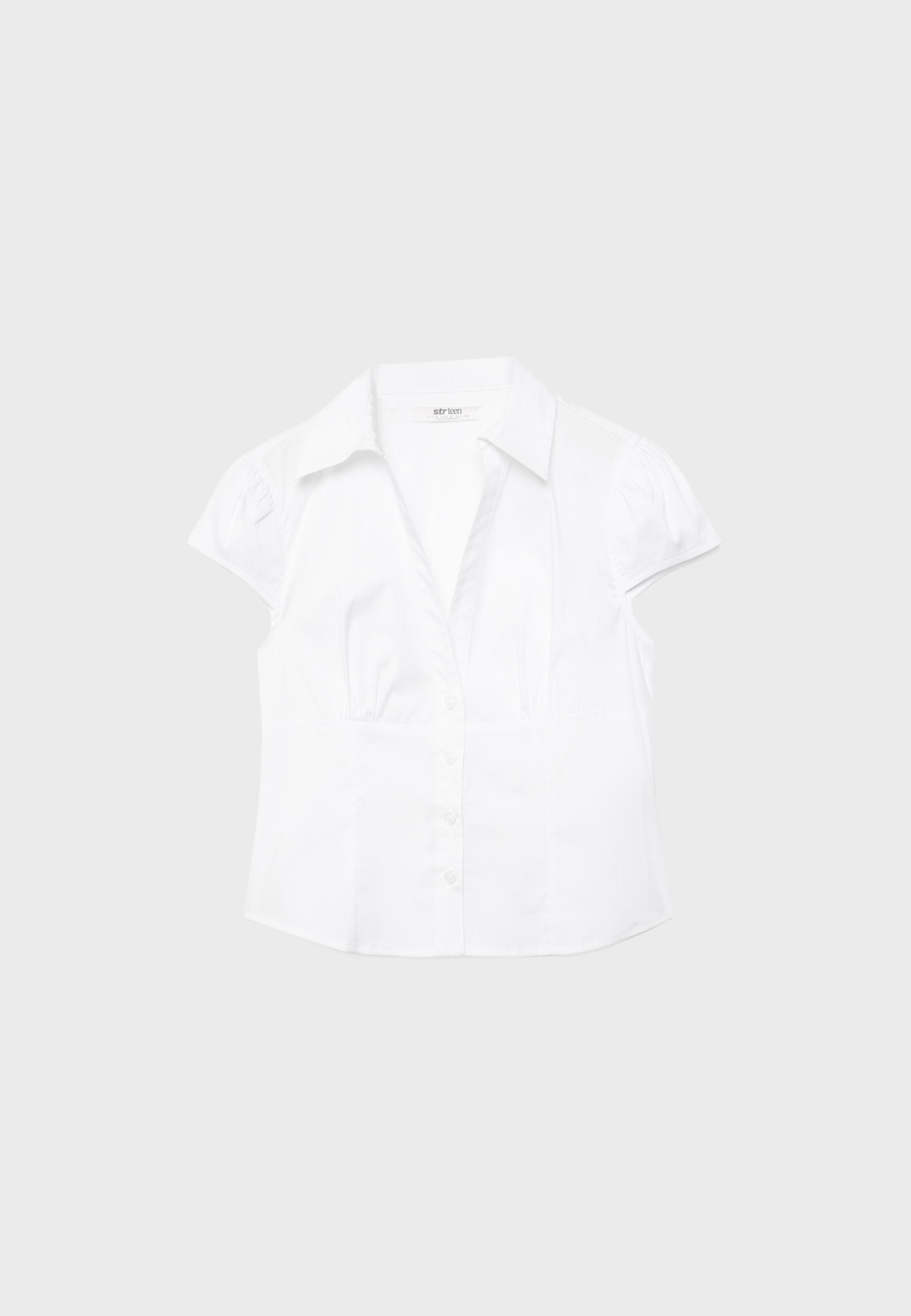 Fitted short sleeve shirt — White