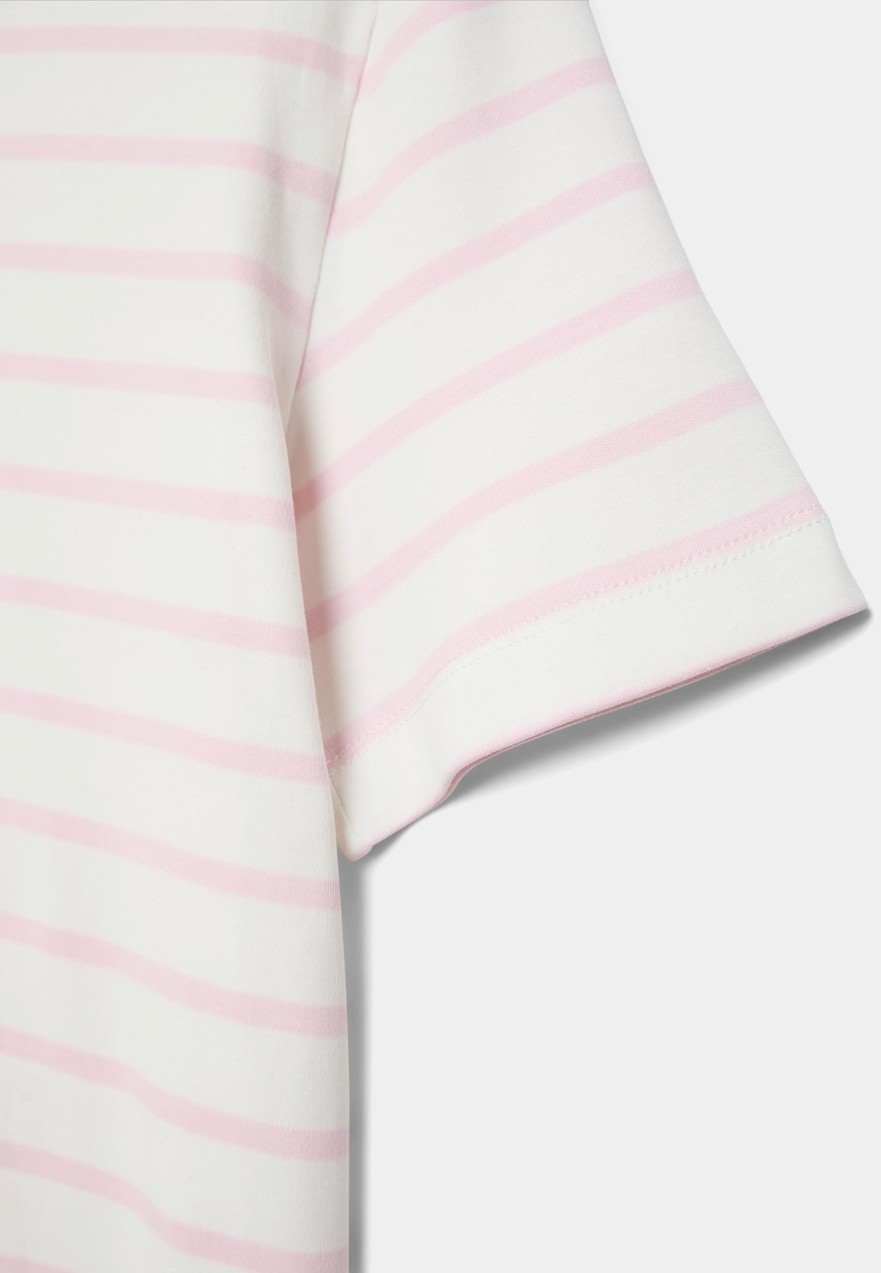 Basic heavy weight striped regular fit T-shirt — Salmon pink