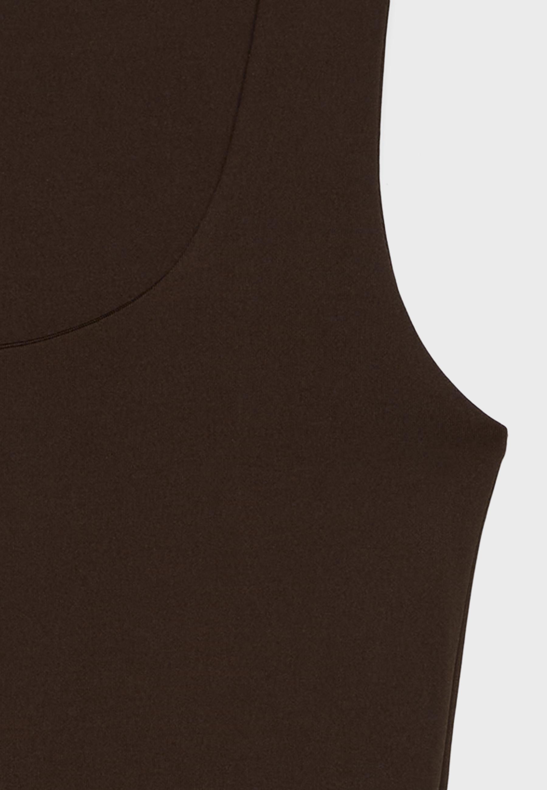 Polyamide wide strap top — Brown