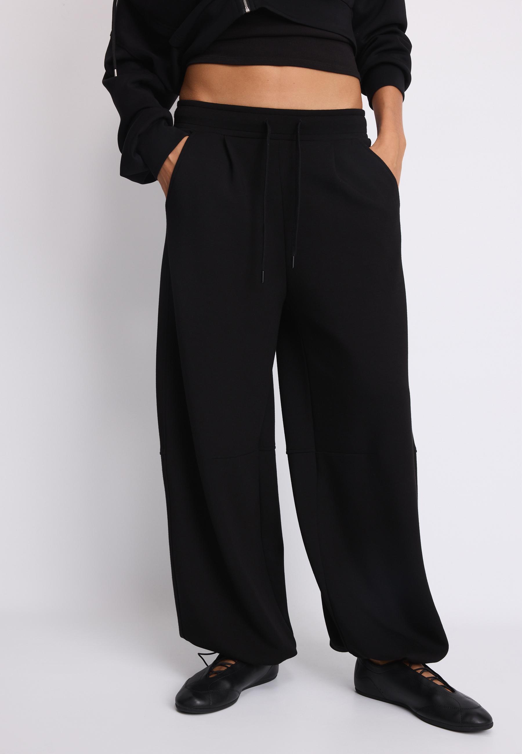 Stradivarius Παντελόνι Jogger Barrel Με Απαλή Υφή Και Stoppers Μαύρο Xl