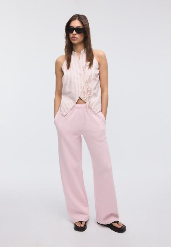 calcas jogger de perna larga