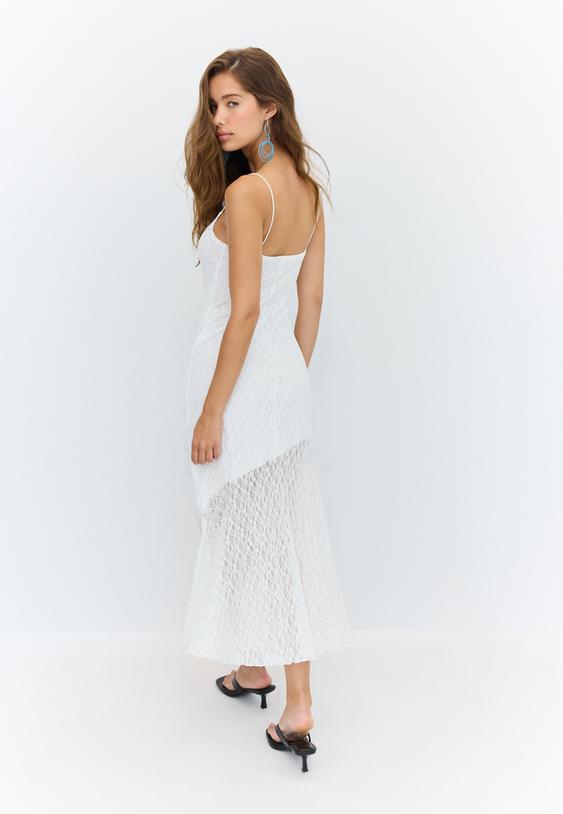 vestido midi tirantes encaje