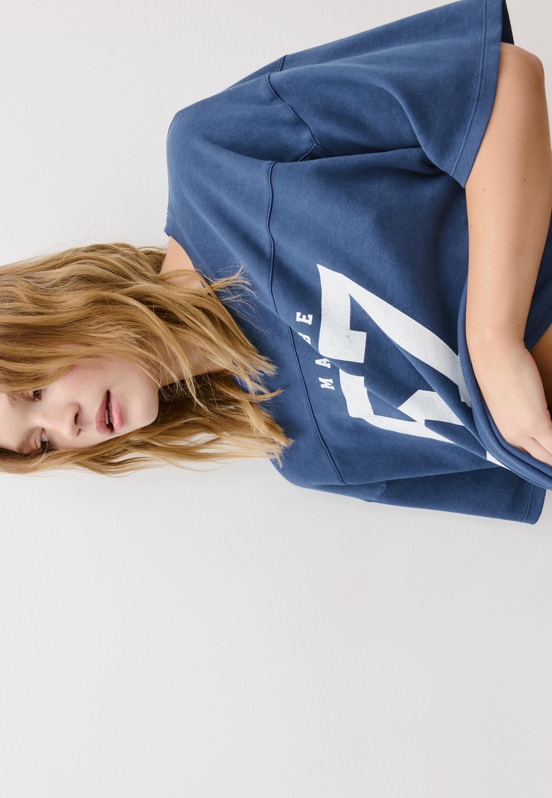 Short sleeve T-shirt with graphic detail — Navy blue