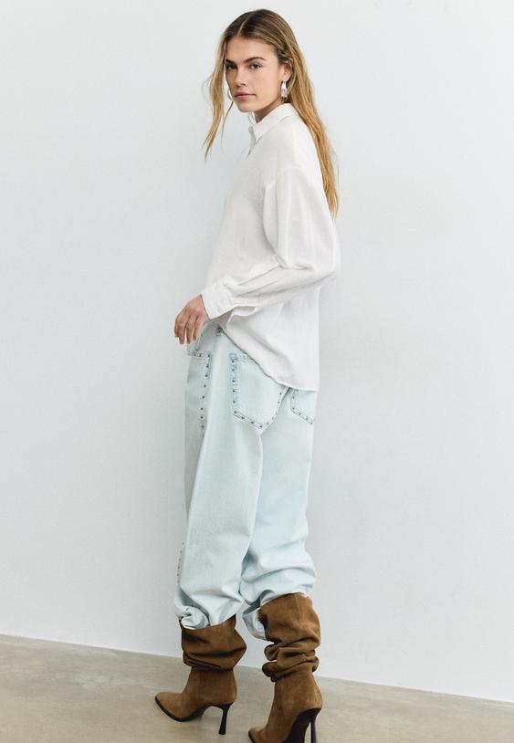 camicia fluida effetto lino