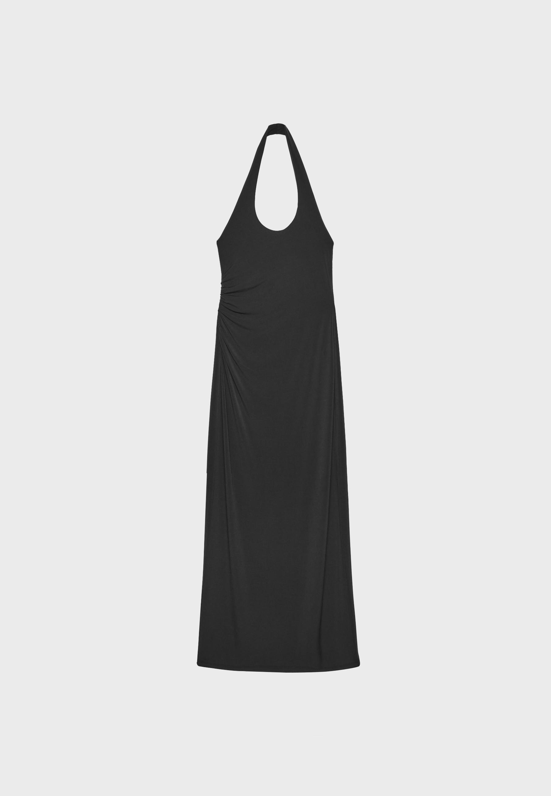Halter neck midi dress — Black