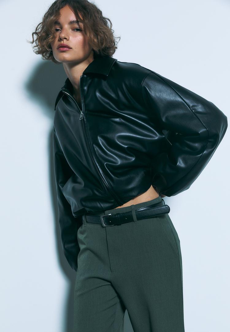pantalon fluido recto vestir cinturon