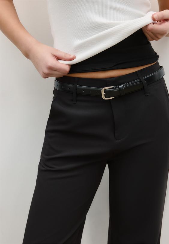 pantalon fluide droit ceinture