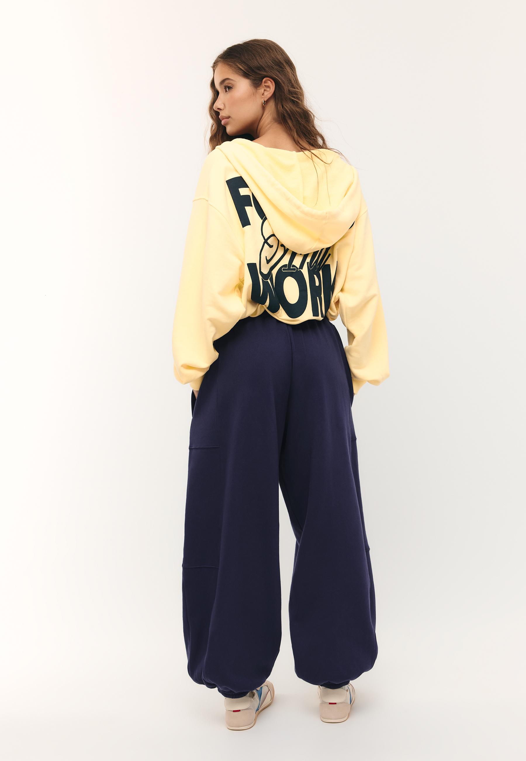 Plush balloon jogger trousers — Dark blue