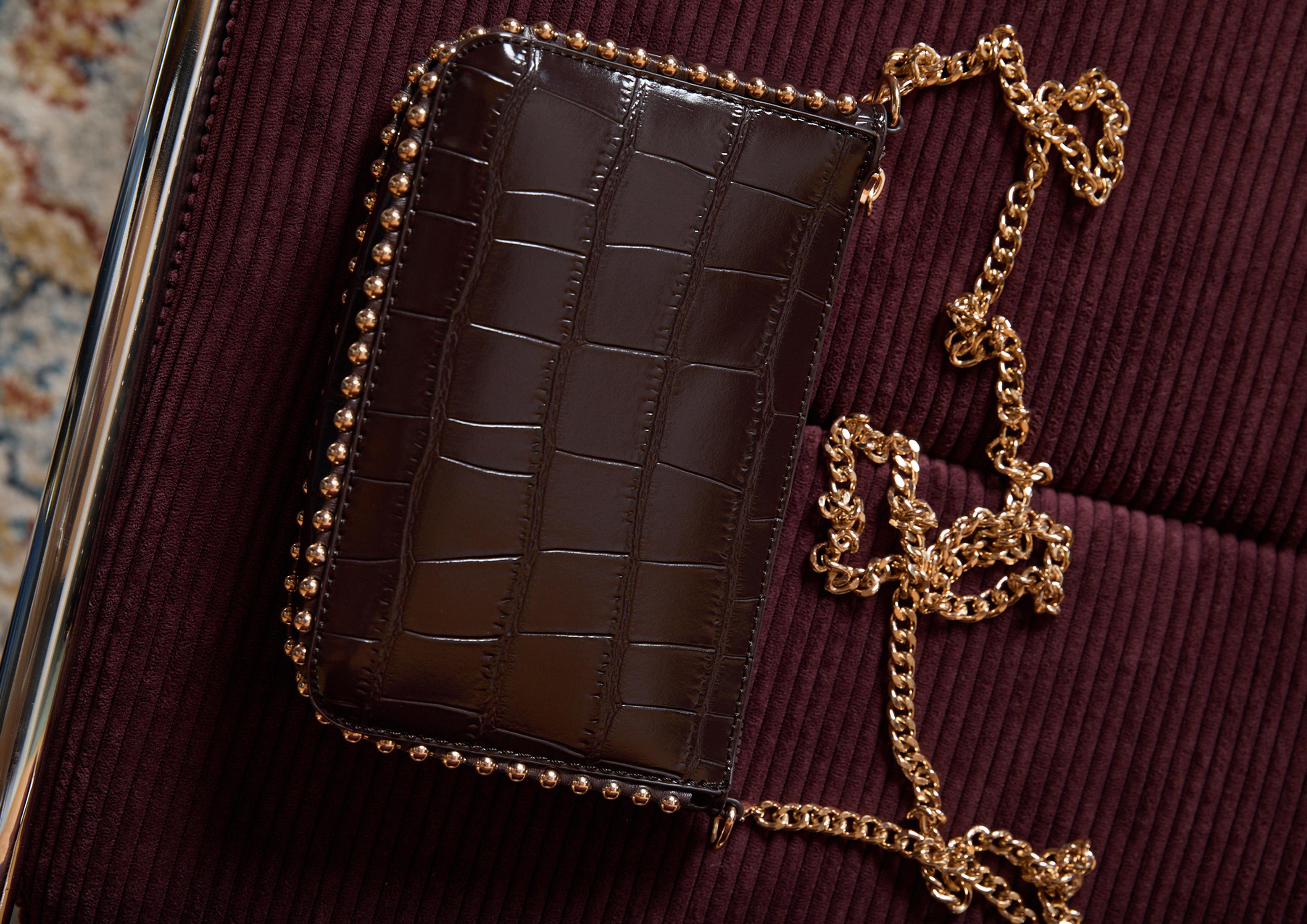 Mini Bobble Coconut Effect Handbag — Brown