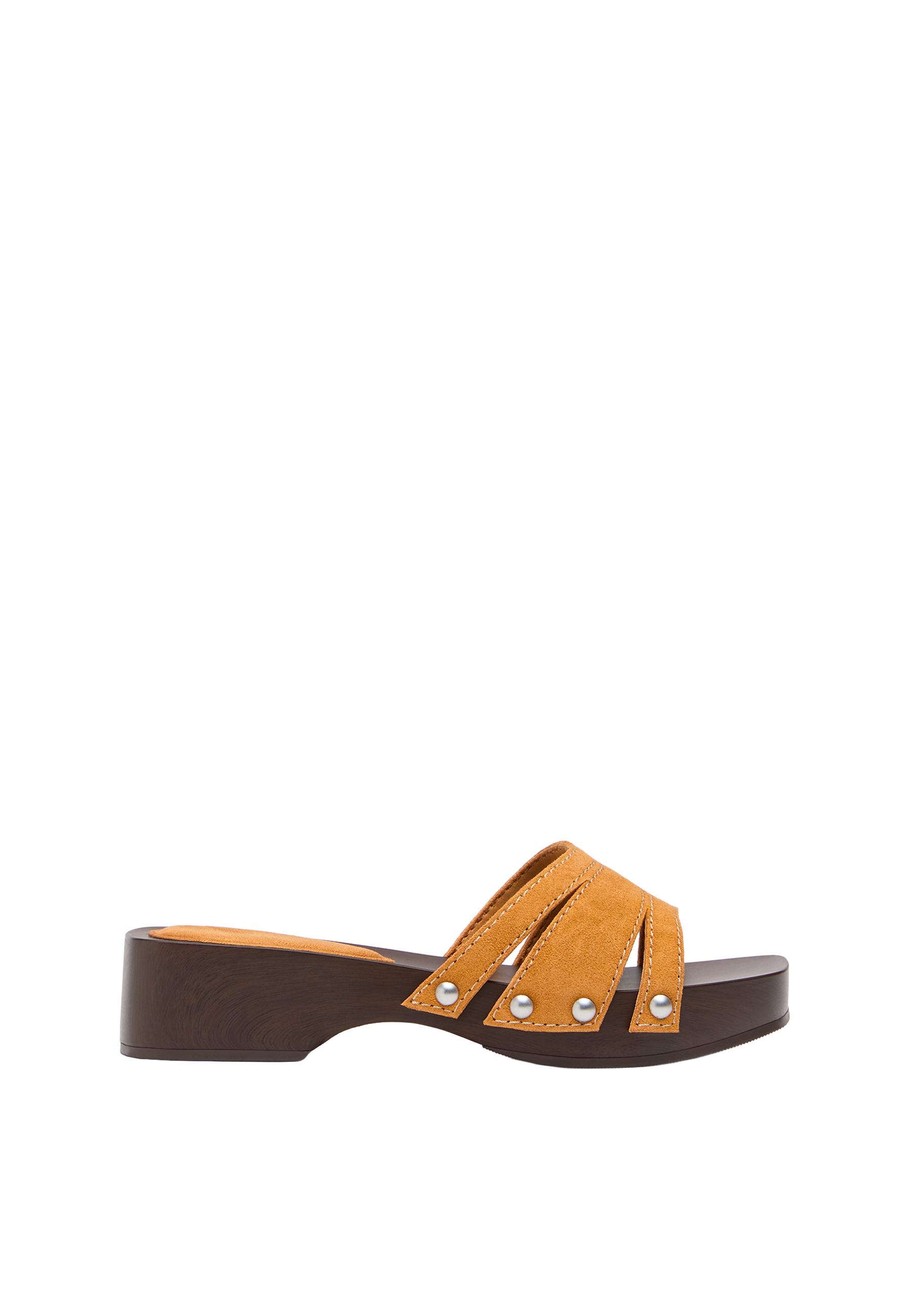 Leather flat clogs — COMBINED