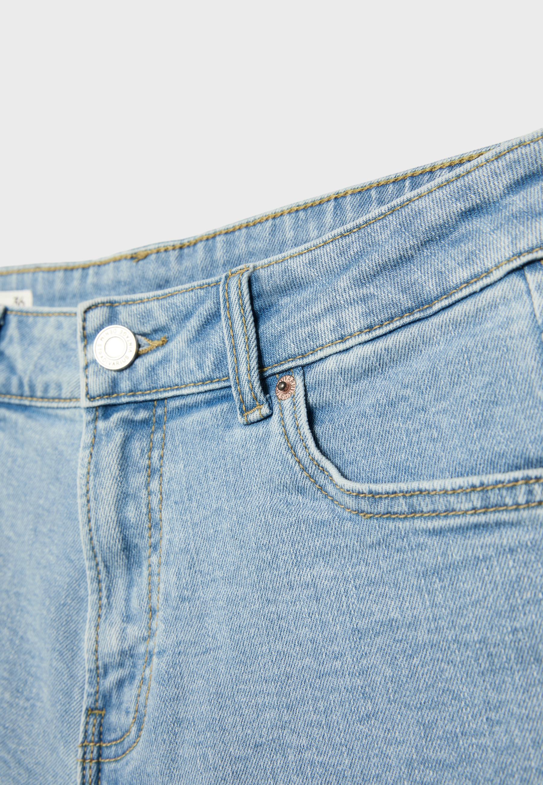 Slim mom fit şort - Görsel 12