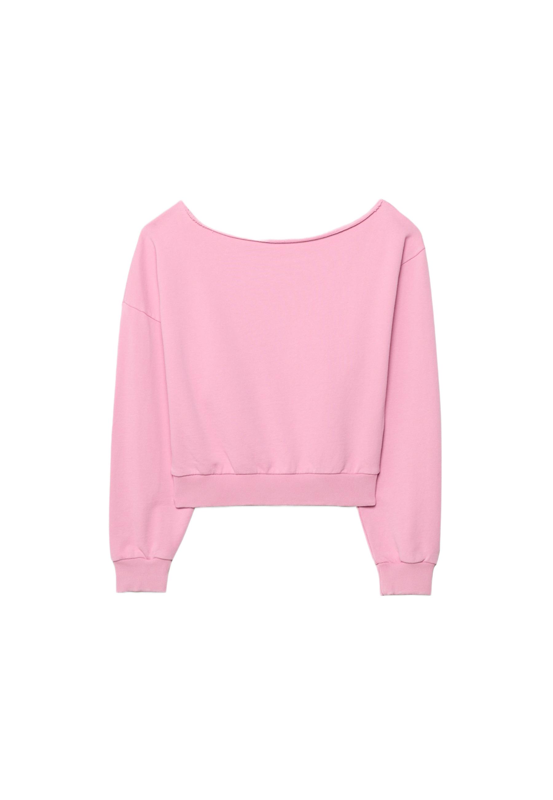 Washed effect cropped sweatshirt — Bubblegum pink