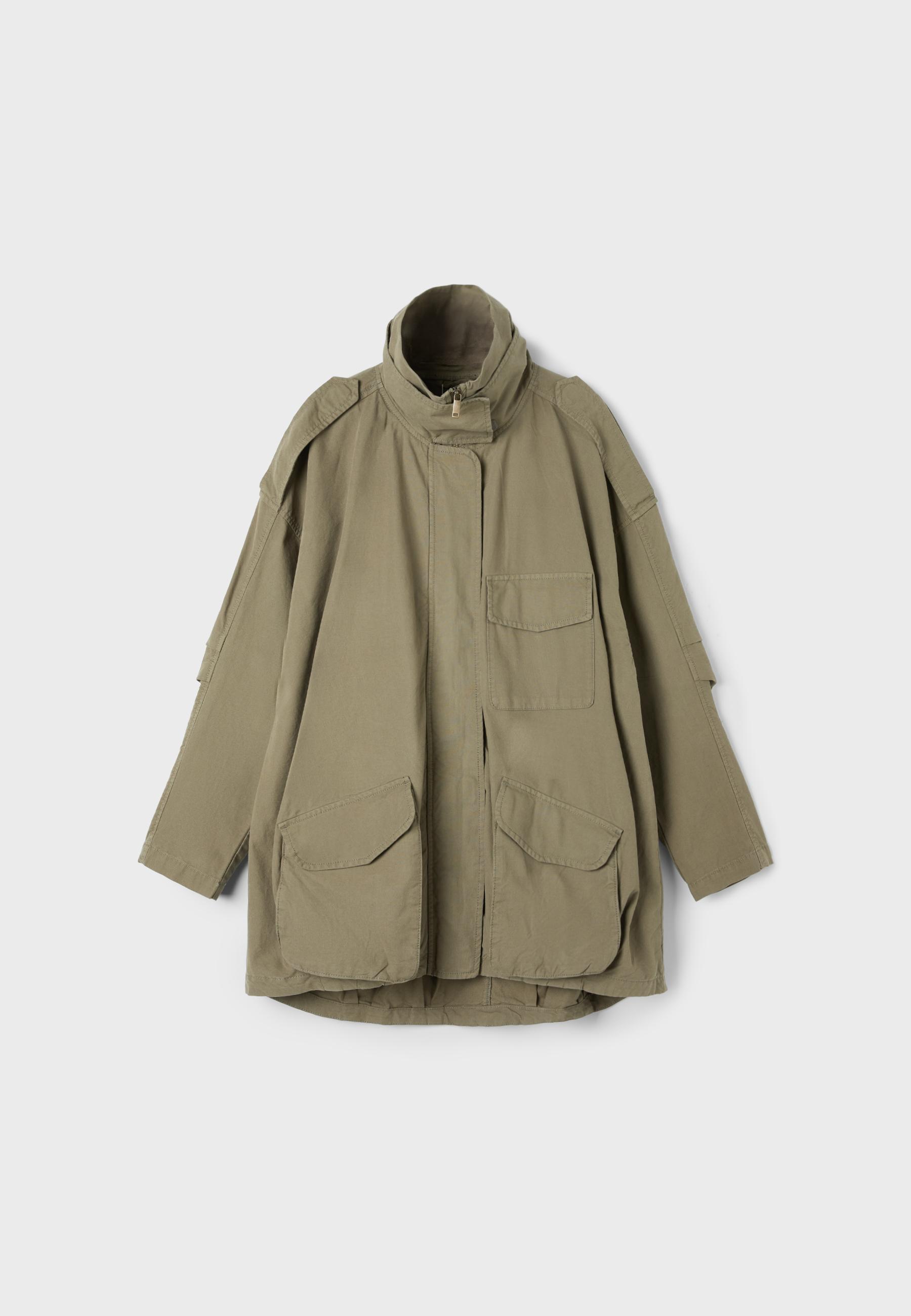 Oversize parka with pockets — Khaki