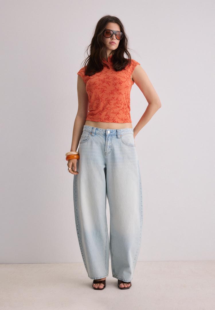 qipaostijl tshirt met flockprint