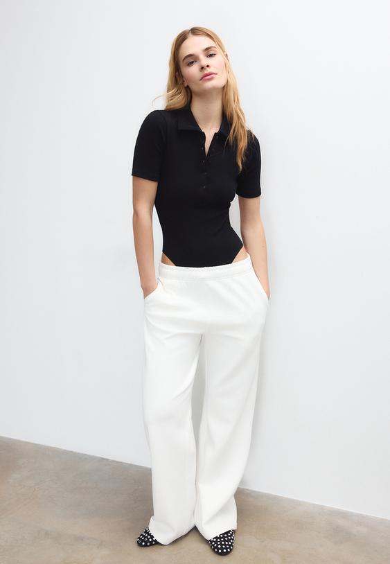 Stradivarius Κορμάκι Πόλο Μαύρο M