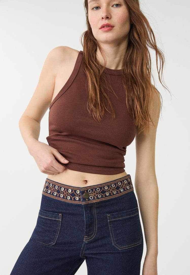 jeans minimal bordados