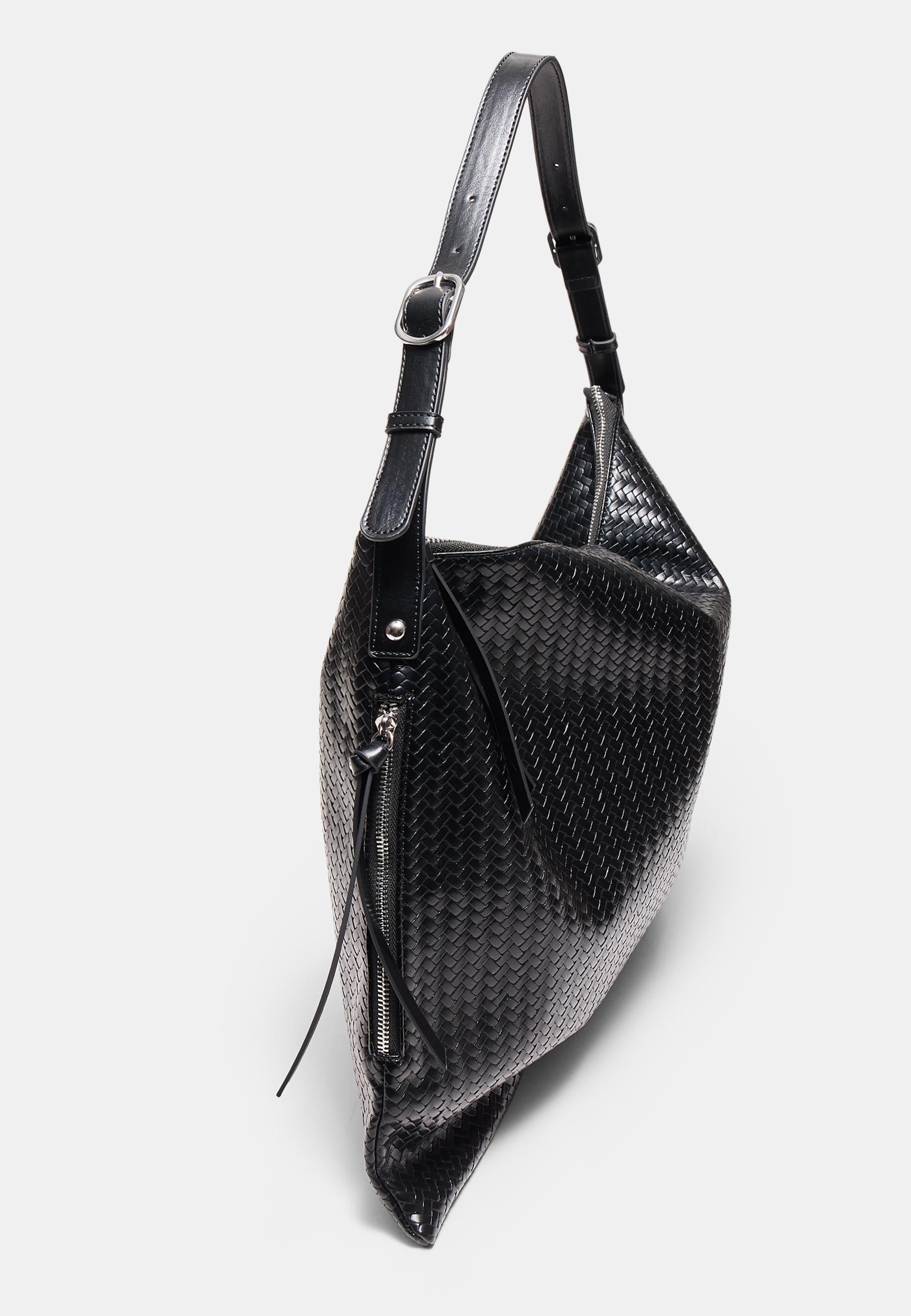 Yumuşak dokulu fermuarlı omuz çantası - Görsel 3