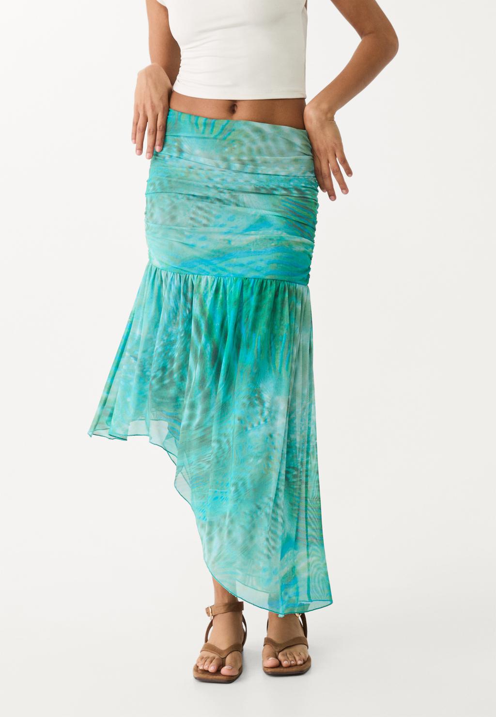 Printed midi skirt