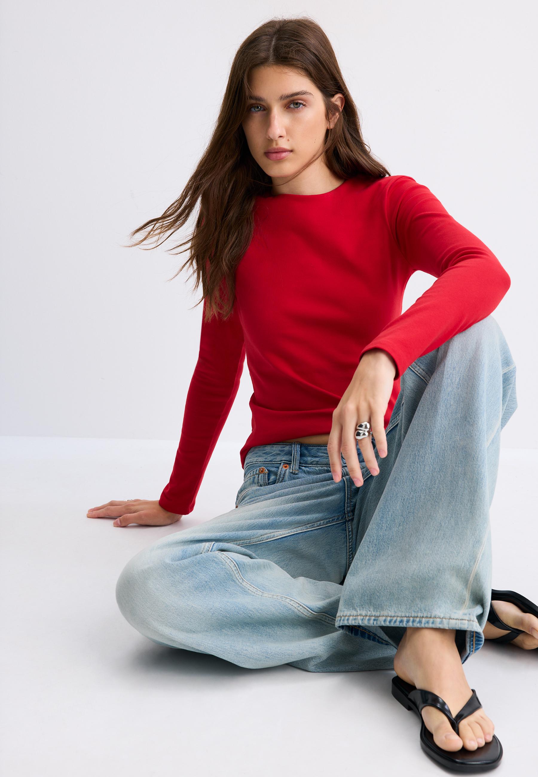Basic long sleeve T-shirt — Red