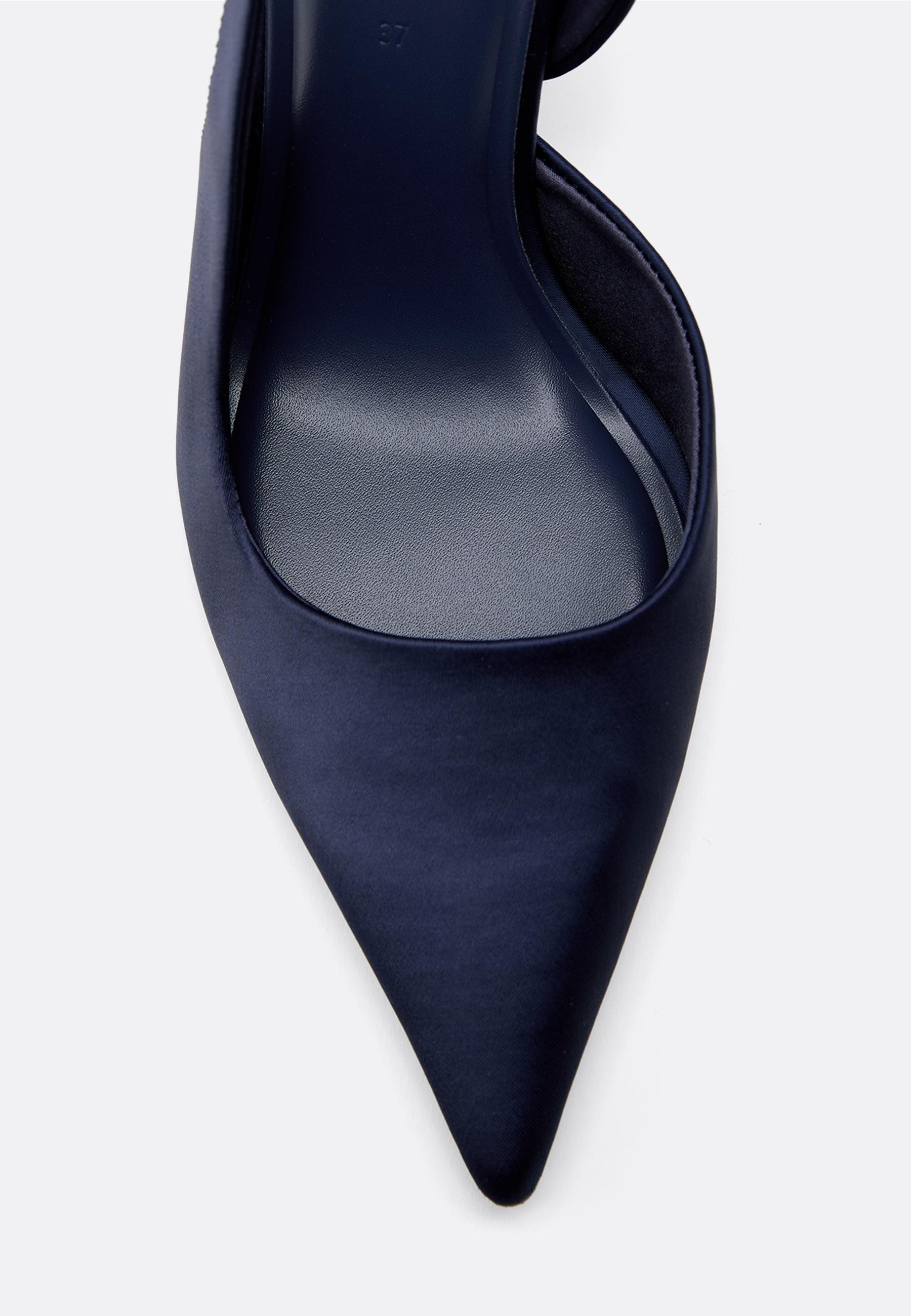 Satin effect heeled shoes — BLUE